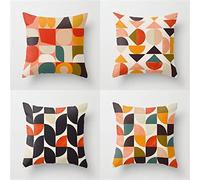 Yingeen Lot de 4 Housses de Coussins 40x40cm Couleur Géométrique Hiver Coussin Canape Decoration Linen Carré Taie Oreiller Housse Coussin Canapé Lit pour Chambres Deco J-1811