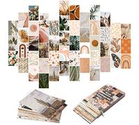 YINGENIVA Kit de collage mural bohème 50 pièces - Collection de photos - Décoration de dortoir pour fille, adolescente et femme, orange - Petits posters pour chambre à coucher
