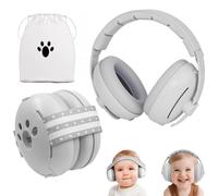 YingErTool Cache-oreilles 2-en-1 pour bébés et tout-petits jusqu'à 4 ans, cache-oreilles réglables à réduction de bruit, casque bébé confortable pour le feu d'artifice, concert, cinéma, gris, Taille