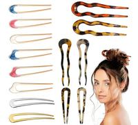 YINGFENG Lot de 14 épingles à cheveux françaises en métal en forme de U vintage en forme de U pour filles et femmes