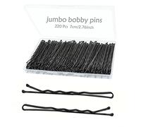 YINGFENG Lot de 220 grandes épingles à cheveux noires de 7,9 cm pour cheveux longs, super adhérentes, avec boîte, réutilisables et antidérapantes, idéales pour les cheveux épais, excellente tenue sur les cheveux fins
