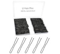 Yingfeng Lot de 330 épingles à chignon en forme de U Noir 6 cm pour femmes et filles avec boîte de rangement pour tous les types de cheveux