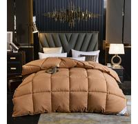 Yinghesheng Couette Tempérée 4 Saisons 350GMS, Couette Ete Hiver Légère et Fine, Couette 2 Personne en Microfibre, Chaude Confortable Respirante,Marron,200x230cm4kg