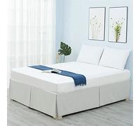 Yinghesheng Dentelle Jupe de lit Cache sommier Couvre-lit,Queen-King Dessus de-lit Décoration Chambre Mousseline Drop De 35cm,Light Gray,200x203+35cm