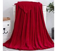 Yinghesheng Plaid en Polaire Uni Couverture en Microfibre Douce, Couverture de Lit Fausse Fourrure Double Face Plaid Jeté de Canapé Flanelle Ultra Doux et Chaud pour Adultes, Enfants,Rouge,150x200cm
