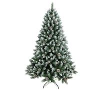 Yinghesheng Sapin de Noël Artificiel 180cm, Arbre de Noël Enneigé, Aiguilles en PVC, Support Métallique Solide et Pliable pour Fête Familiale, Bureau, Magasin,2.1m