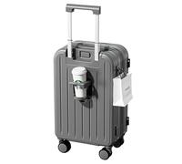 Yinghesheng Valise Cabine Bagages Cabine Valise légère à Coque Rigide ABS + PC Valise Trolley 4 Double Roues Valise Rigide Soute Valise de VoyageSerrure TSA, Gris,L28 inch