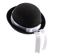 YINGhhh Chapeau melon décontracté parent-enfant avec nœud en ruban élégant pour maman, bébé, casquette derby pour anniversaire, festival, studio photo, casquettes pour femmes et hommes, hiver blanc et