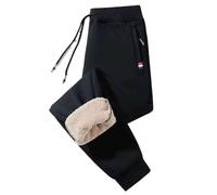 YINGhhh Pantalon de survêtement d'hiver en polaire doublé Sherpas avec cordon de serrage et poches Cadeaux Sherpas doublé Homme Femme, Legging en peau d'agneau bl, L