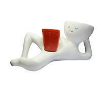 YINGhhh Pot de fleurs décoratif pour plantes grasses miniatures de bureau - Accessoire de jardin avec sculpture de personnage artistique - Figurine paresseuse