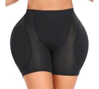 YINGKE Femme Culotte Sculptante Rembourrée Taille Haute Shapewear Remonte Fesses avec Coussinet Amovible (M, 1 Noir)