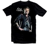 YINGLIAOO Johnny Hallyday Star Homme Noir Mens T Shirt Black