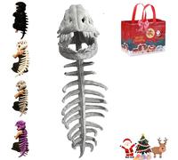 YINGLUHJ Costume de dinosaure en peluche avec rugissements de dinosaure, 76,2/114,3 cm, costume réaliste en peluche de squelette de dinosaure 3D (Audio D 76,2 cm)