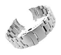 YINGO Bande de montre d'extrémité courbée 18mm 20mm 22mm 24mm Montre de rechange 24mm Sangle Fermoir sécurisé Bracelet de bracelet en acier inoxydable avec broches(Silver,24mm)