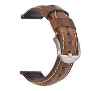 YINGO Bande de montre en cuir véritable à l'huile de mode 19mm 20mm 21mm 22mm 23mm 23mm(Oil wax Light brown,21mm)