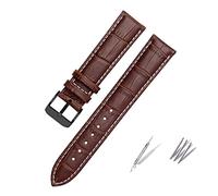 YINGO Bracelet De Montre En Cuir Véritable Marron Noir, 18/19 /20/21 /22 23 /24mm, Compatible Avec Hamilton Hommes Femmes, Bracelet De Poignet Avec Boucle Ardillon
