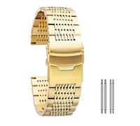 YINGO Bracelet De Montre Unisexe En Acier Inoxydable, 18mm, 20mm, 22mm, 24mm, Or/Rose/bleu, Fermoir Pliant Avec Sécurité Avec Barres À Ressort(Gold,20mm)