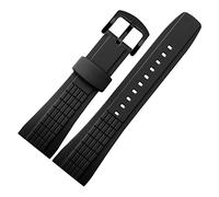 YINGO Bracelet En Caoutchouc Noir, Bracelets De Montre En Silicone De Plongée Compatibles Avec SNAE17 SRH013 SPC007J1(Black buckle)
