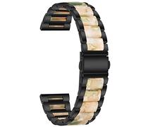 YINGO Bracelet en métal + résine 20 mm 22 mm compatible avec Samsung Galaxy Watch 5 Pro 4 3 Classic Band 40 mm 44 mm 42 mm 46 mm 45 mm Bracelet en alliage Active 2(Black Style3)