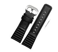 YINGO Gand en cuir compatible avec 7 vendredis SF-M2 / 1 SF-P1 P2 p3c Série d'accessoires de la chaîne de montre 28mm Bracelet de montre de bracelet noir noir(Black silver)