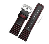YINGO Gand en cuir compatible avec 7 vendredis SF-M2 / 1 SF-P1 P2 p3c Série d'accessoires de la chaîne de montre 28mm Bracelet de montre de bracelet noir noir(Red silver)