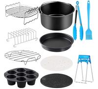 YINGRACE Accessoires Air Fryer 20 cm 12 pièces, Convient pour Cecotec 5,5L, Moulinex 4,2L EZ4018 EZ401D, COSORI 4,7L, Ninja 5,2L AF160EU, Accessoires de Friteuse sans Huile