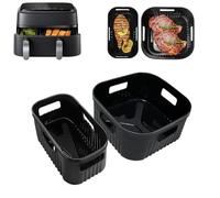 YINGRACE Moule Silicone pour Philips Airfryer Dual Basket 3000 Series NA350, 5000 Series NA550, Réutilisable à la Place du Papier Cuisson pour Accessoires Air Fryer