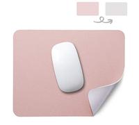 YingStar Tapis de souris en cuir PU imperméable en cuir PU double face 26 x 21 cm rose et argent