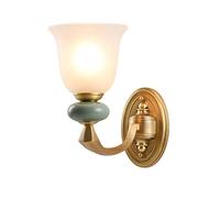 Yingtuwinh Applique Murale Simple et Tendance pour Couloir, en Verre et cuivre, à tête Simple ou Double, Ampoule E27 de Remplacement, Pratique et à tête Unique