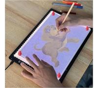 YINGWOND Table lumineuse A4 magnétique Diamond Painting Plaque lumineuse de type C Câble d'alimentation ultra fin Pad Intensité variable en continu Pavé lumineux pour dessin, désherbage, vinyle
