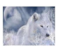 YINGXIN134 Puzzles 1000 pièces, Puzzle de Loup Blanc - Chaque pièce de Puzzle est Unique - Affiche de Puzzle Gratuite - Puzzles pour adultes-26x38cm