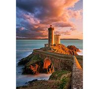 Yingxin34 Puzzle 1000 Pièces Adultes, Puzzle en en Bois Puzzles Phare au Bord de la mer et Espace Puzzles pour Jeu de Famille 26X38cm(10.23 * 14.96inch)