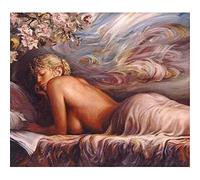 Yingxin34 Puzzle 1000 pièces pour Adultes Femme Nue allongée sur Le lit Puzzle commémoratif
