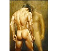 Yingxin34 Puzzles pour Adultes 2000 pièces - Homme Nu Devant Le Miroir - Puzzle pour Adultes Adolescents Jeu de Puzzle Jouet Cadeau 70x100cm