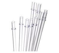 yingyingjia Lot de 10 pailles en plastique blanches pailletées, 23 cm de long, réutilisables, for gobelets, tasses, bouteilles