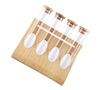 yingyingjia Présentoir À Grains De Café, Bouteille En Verre, Support For Tubes À Essai, Récipient De Rangement Transparent, Étagère En Bois, Support À Épices Multifonctionnel For Thé