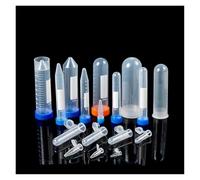 yingyingjia Tubes à centrifuger en plastique de laboratoire de 0,1 à 100 ml, flacons for microcentrifugeuse, bouchons à vis et à pression, conteneurs de laboratoire(10mL round)