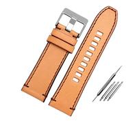 YingYou Bande de montre en cuir véritable compatible avec la ceinture de montre diesel DZ4476 / 4482 DZ7408 7406 4318 Bracelet 22 24 26 26 mm Grand Great Hommes Montre Bracelet(13 Brown silver,28mm)