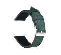 YingYou Bracelet De Montre Rétro En Cuir De Vache Crazy Horse For Homme Et Femme, 18, 19, 20 Mm, 21 Mm, 22 Mm, À Dégagement Rapide(Green,18mm)