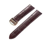 YingYou Bracelet En Cuir For Hommes Et Femmes, Compatible Avec Cartier Tank London Solo Key, Fermoir Pliant 17/18/20/22MM, Accessoires De Bracelet De Montre En Cuir(Brown Rose Buckle,16)