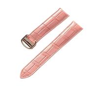 YingYou Bracelet En Cuir For Hommes Et Femmes, Compatible Avec Cartier Tank London Solo Key, Fermoir Pliant 17/18/20/22MM, Accessoires De Bracelet De Montre En Cuir(Peach Rose Buckle,16)