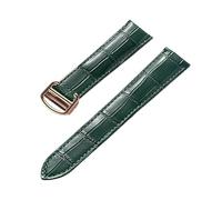 YingYou Bracelet En Cuir For Hommes Et Femmes, Compatible Avec Cartier Tank London Solo Key, Fermoir Pliant 17/18/20/22MM, Accessoires De Bracelet De Montre En Cuir(Green rose buckle,16)