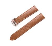 YingYou Bracelet En Cuir Grainé Litchi For Hommes Et Femmes, Cuir Souple Compatible Avec Cartier Tank Solo, Boucle Pliante, Accessoires De Bracelet De Montre(Brown Rose Buckle,20mm)