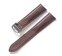 YingYou Bracelet for Hommes Et Femmes Compatible avec Cartier Tank London Bracelet en Cuir À Boucle Pliante Souple 16 Mm 18 Mm 20 Mm 22 Mm Accessoires De Bracelet(Dark Brown_16mm)