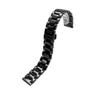 YingYou Bracelet Montre Acier Céramique Hommes Noir Blanc Chaîne de Montre en Acier Inoxydable pour Femmes Compatible Tissot Compatible avec Armani 12 13 14 15 16 17 18 20 22mm, 16mm