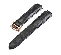 YingYou Convient Aux Séries D'interfaces Convexes Compatible Avec Les Accessoires De Montre Cartier 14 Mm 16 Mm 18 Mm 20 Mm 22 Mm Bracelet En Cuir À Boucle Déployante(Black rose buckle,20x12mm)