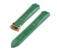 YingYou Convient Aux Séries D'interfaces Convexes Compatible Avec Les Accessoires De Montre Cartier 14 Mm 16 Mm 18 Mm 20 Mm 22 Mm Bracelet En Cuir À Boucle Déployante(Green gold buckle,16x9mm)