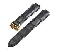 YingYou Convient Aux Séries D'interfaces Convexes Compatible Avec Les Accessoires De Montre Cartier 14 Mm 16 Mm 18 Mm 20 Mm 22 Mm Bracelet En Cuir À Boucle Déployante(Black gold buckle,22x14mm)