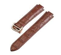 YingYou Convient Aux Séries D'interfaces Convexes Compatible Avec Les Accessoires De Montre Cartier 14 Mm 16 Mm 18 Mm 20 Mm 22 Mm Bracelet En Cuir À Boucle Déployante(Brown rose buckle,16x9mm)