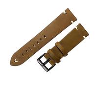 YingYou Sangle de montre en cuir 18mm 20mm 22mm Regarder à la liberté rapide Bande Courroie de vachette à la main noir noir brun noir vintage huile de cire en cuir(Vintage Brown-Black,18mm)